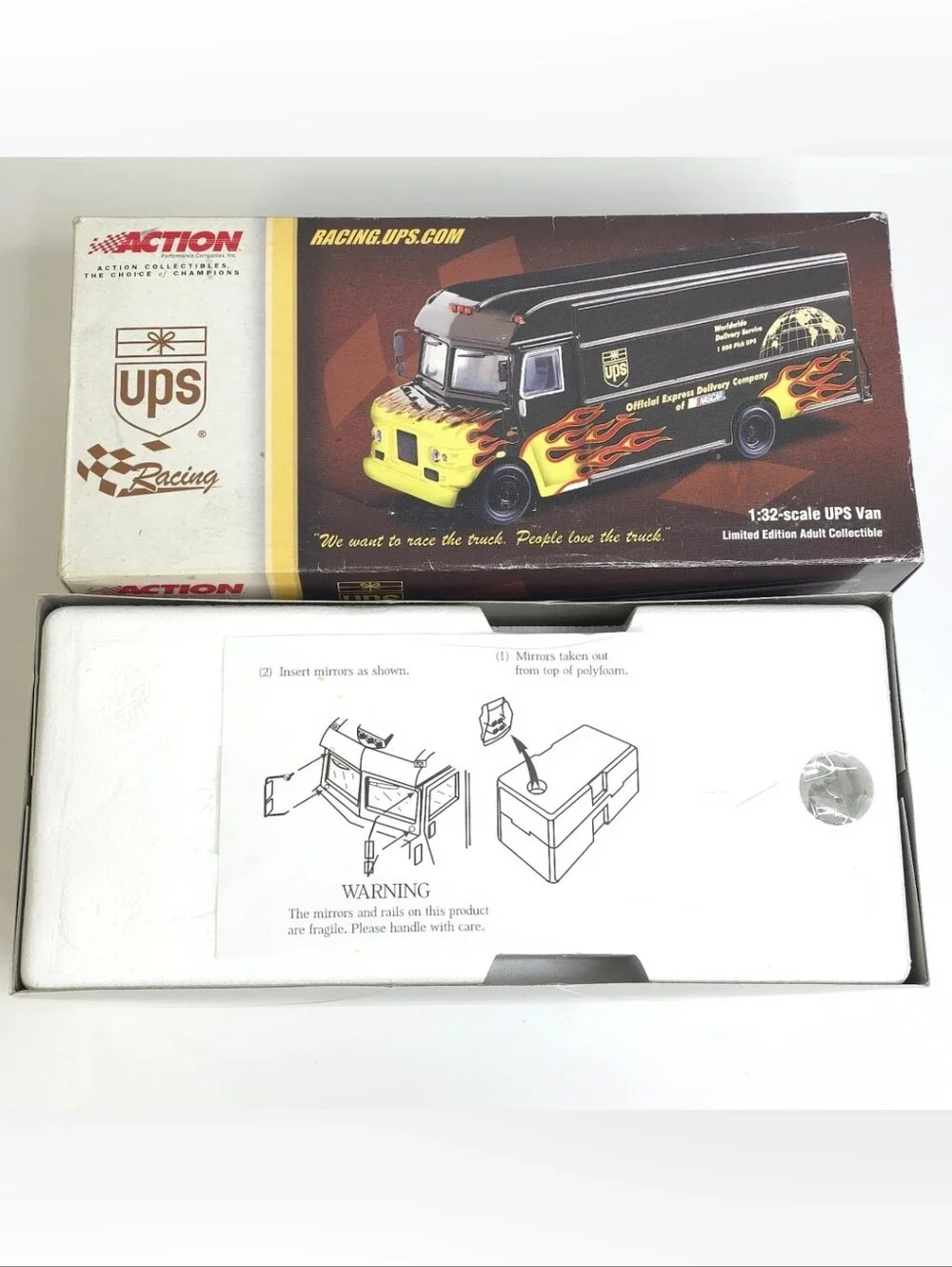 Action UPS Flame Van 2001 Dale Jarrett with Box Nascar 1:32 Truck Diecast